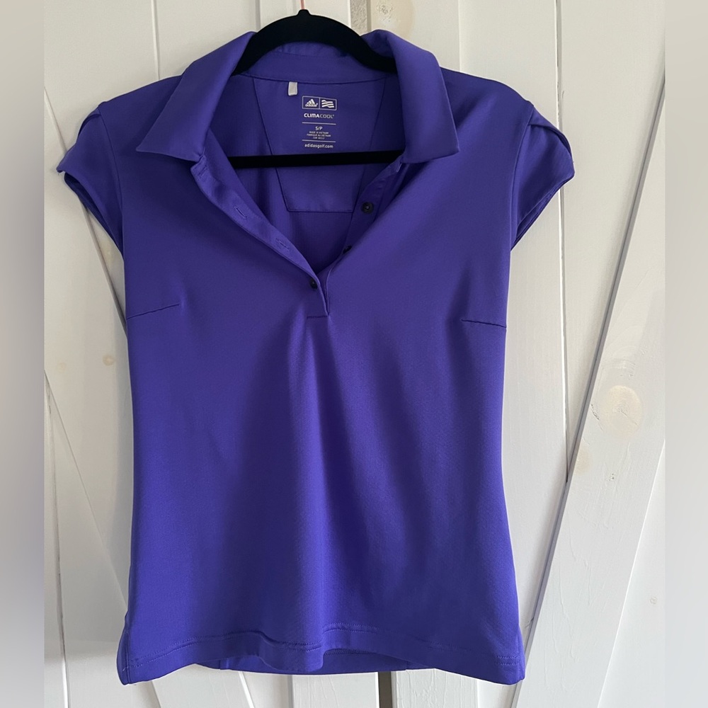 Adidas Purple Cap Sleeved Golf Shirt